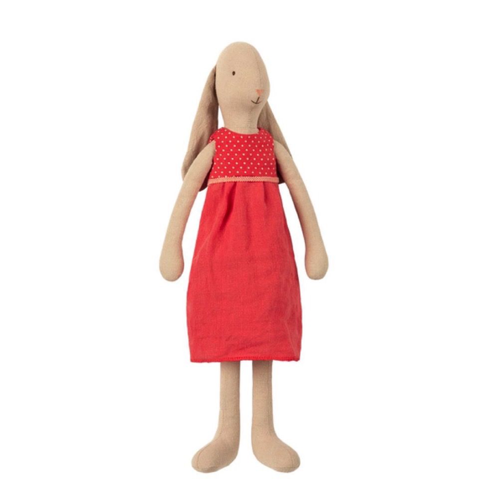 Maileg Kanin pige rød kjole 42 cm