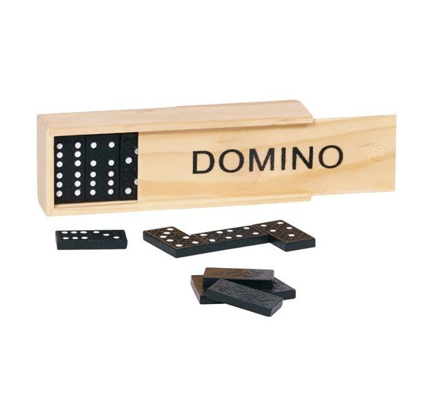 Domino spil brikker i trææske Olisan.dk