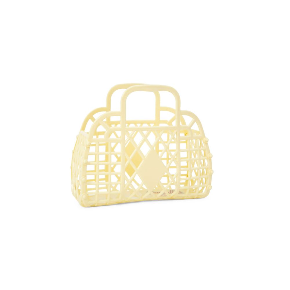 Sun Jellies Mini nettaske i gul. Tasken er lavet i genanvendelig plastik med flot mønster, der går hele vejen rundt.