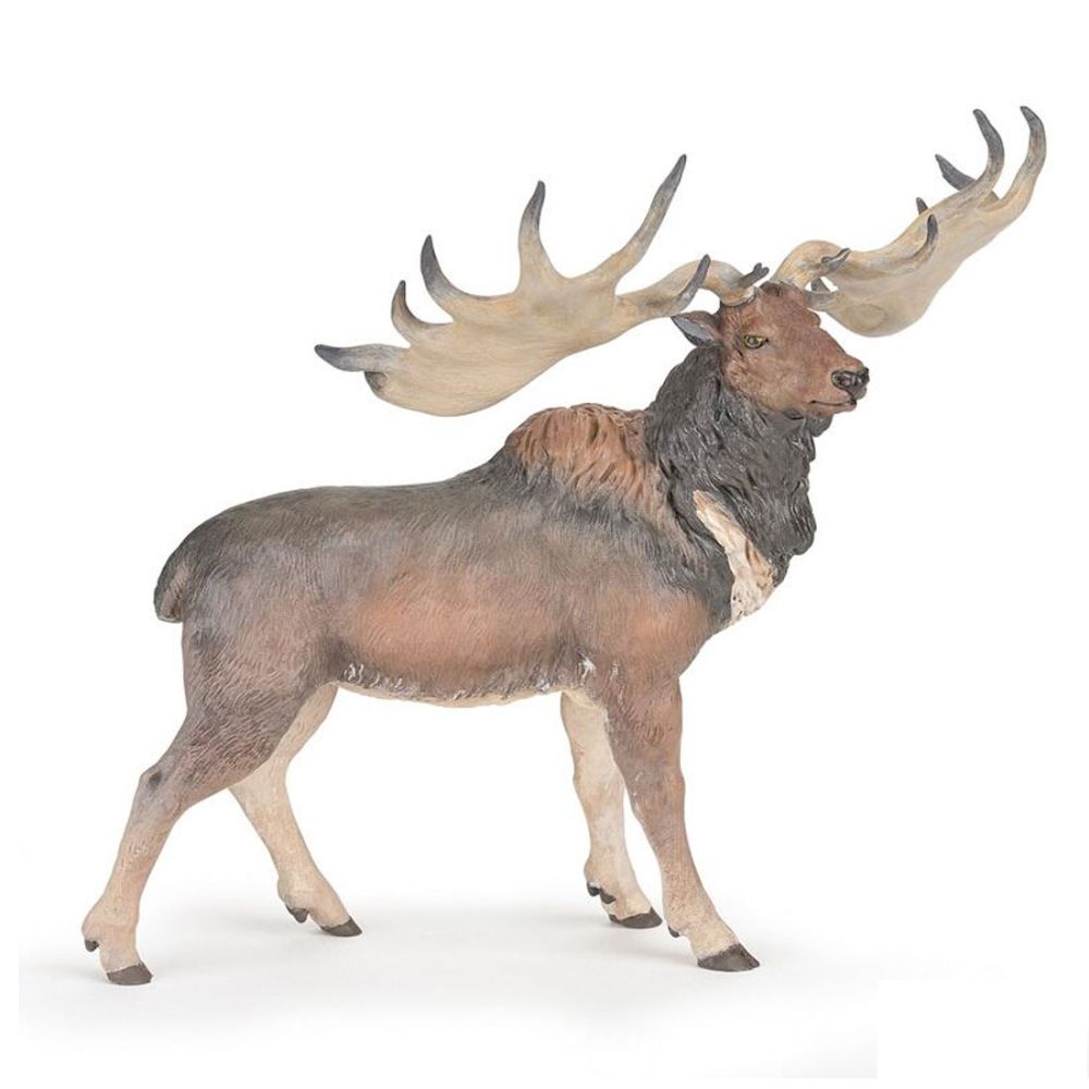 Figur af Megaloceros kæmpe hjort fra Papo. Figuren er håndmalet i flotte og naturtro farver.