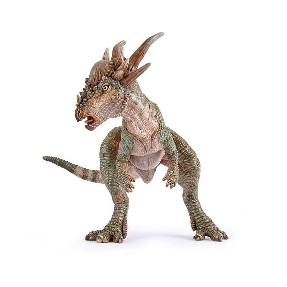 Sej Papo dinosaur Stygimoloch med mange horn på hovedet. Papo figurer er håndmalet i flotte og naturlige farver.