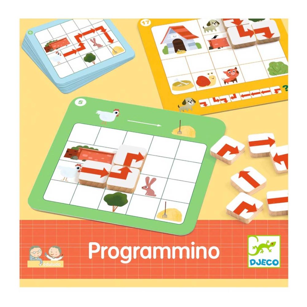 Programmino fra Djeco - Problemløsnings spil som er barnets første introduktion til programmering.