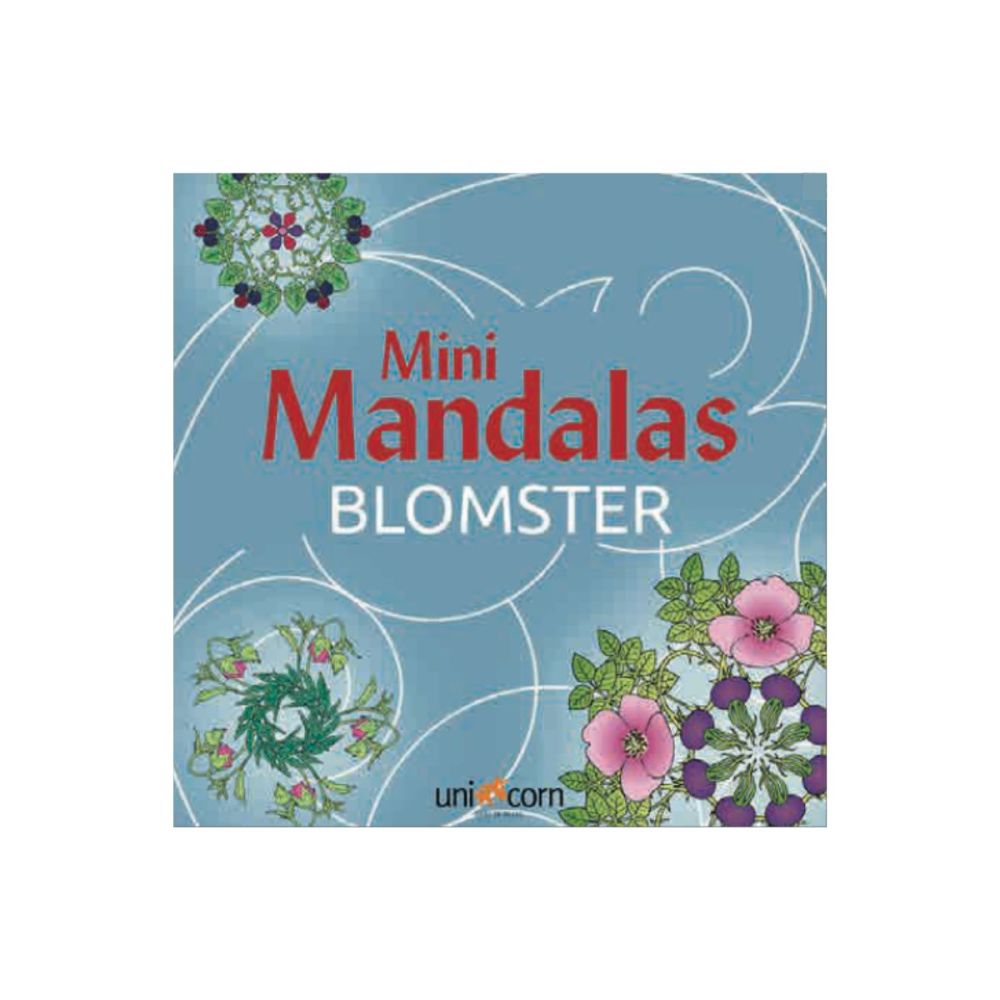 Mandalas med blomster i kvadratisk minifort, som er nemt og bekvemt at have med