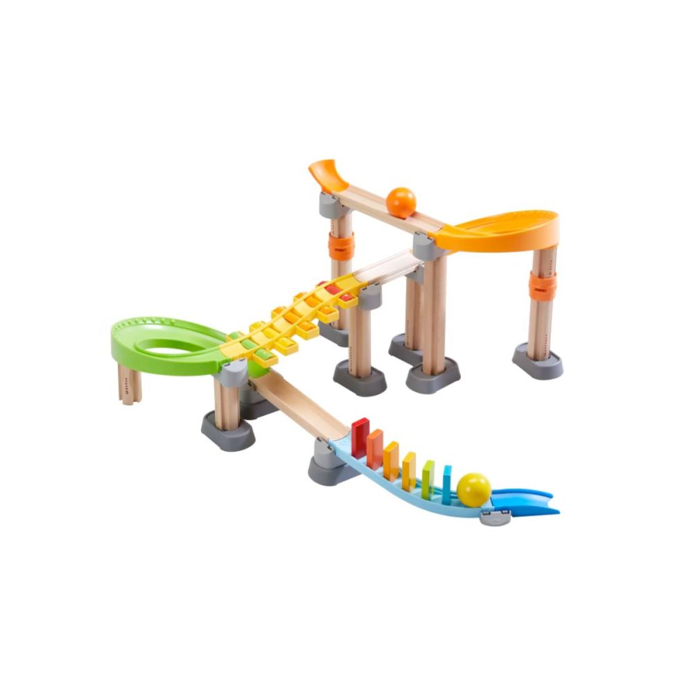 HABA Rollerby kuglebane med xylofon-trappe og domino-brikker