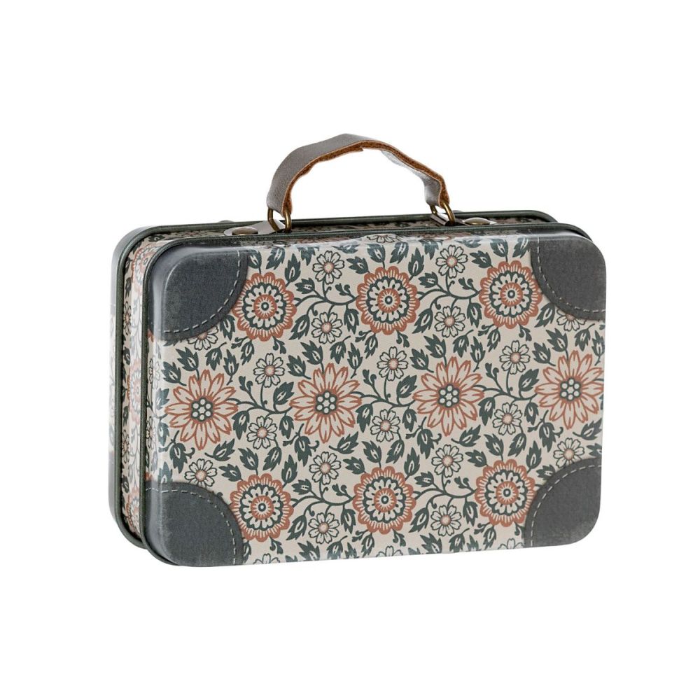 Mini metal kuffert med brun hank i retro look fra Maileg