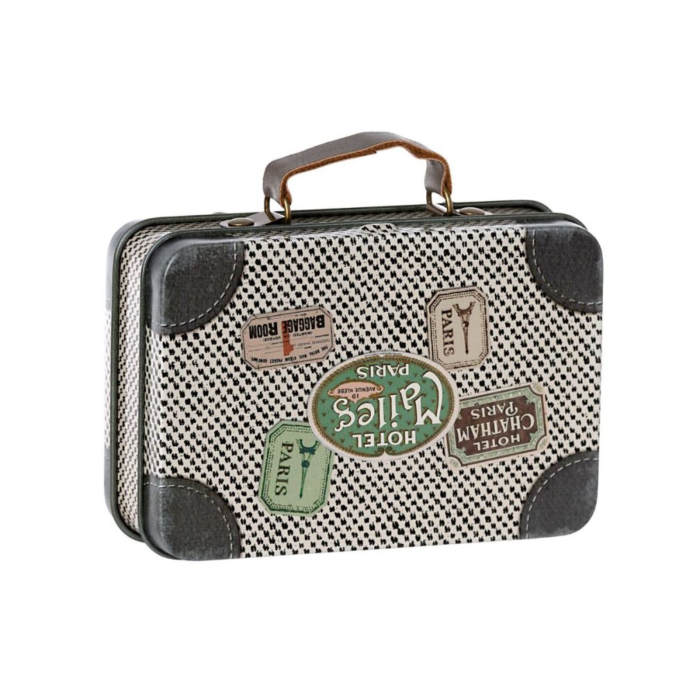 Maileg mini rejsekuffert i metal med retro look