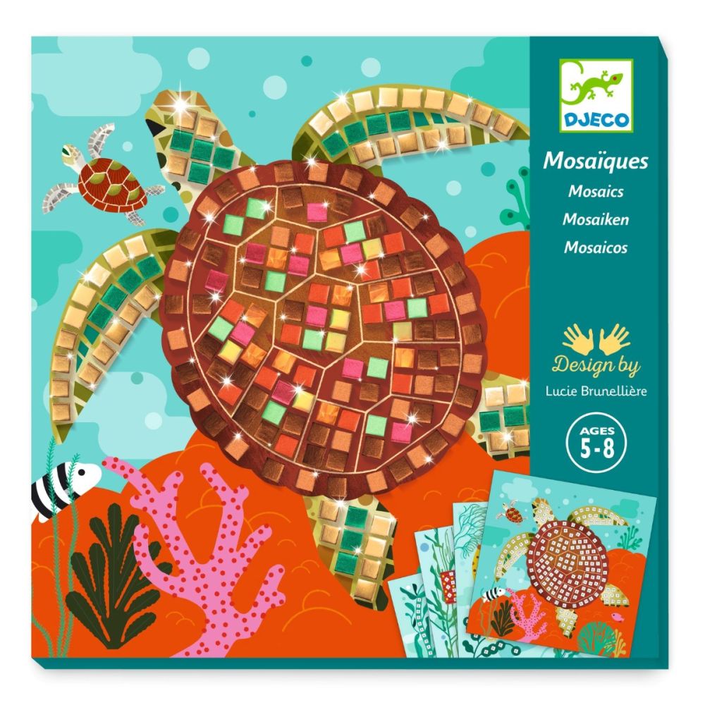 Djeco kreativ mosaik med havdyr. Lav mosaik efter tal