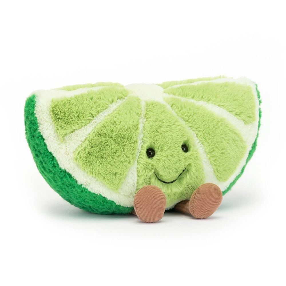 Jellycat lime bamse i grønne farver med broderet smilende mund