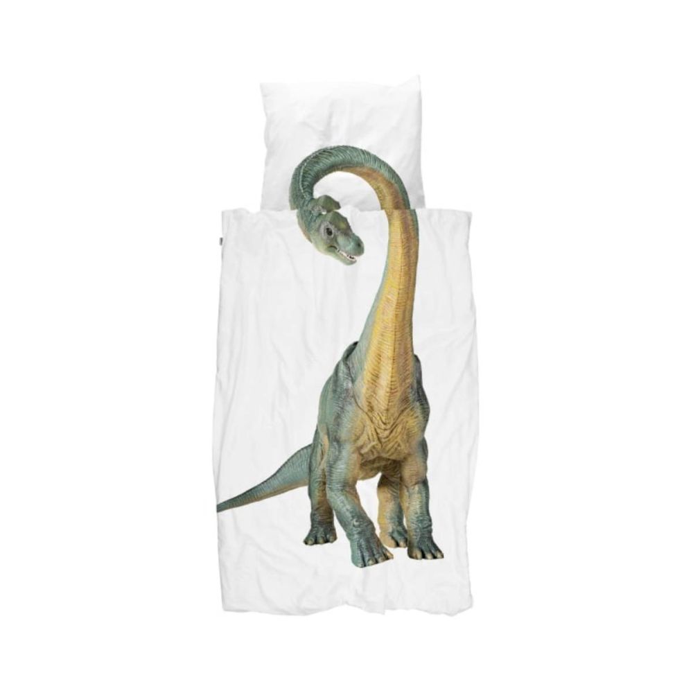 Dinosaur sengetøj med brontosaurus lavet i 100 % økologisk bomuld