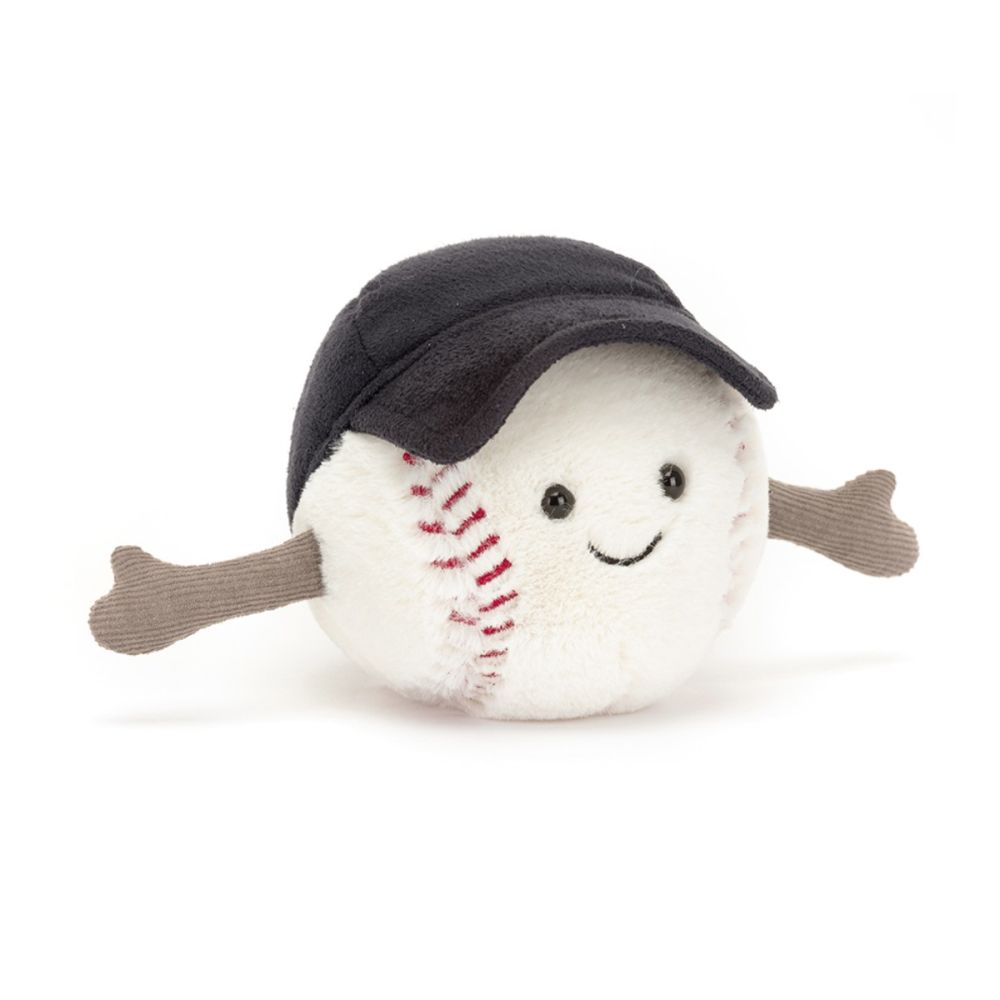 Jellycat baseball bamse med kasket og arme