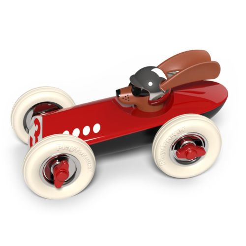 Rufus Patrick red car hugo boss