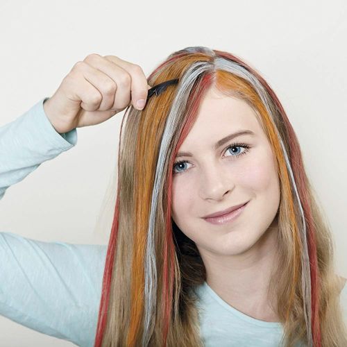 Hårkalk 3 hårfarver inkl. kam orange, rød og blå