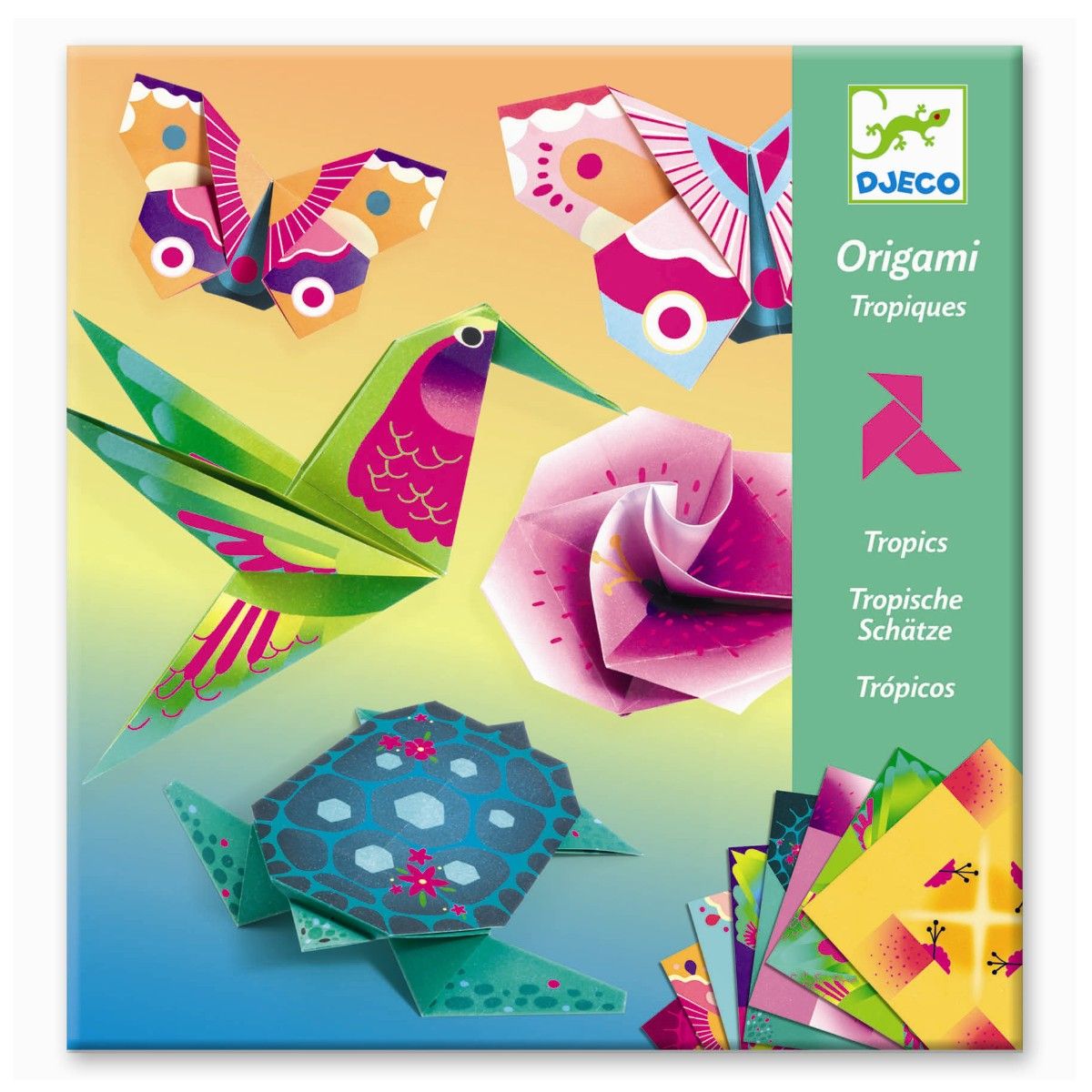 djeco origami sæt med tropiske dyr