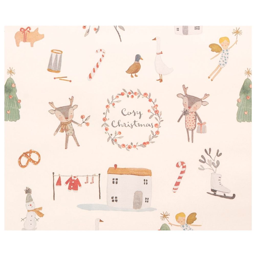 Maileg gavepapir cosy christmas off white 10 m