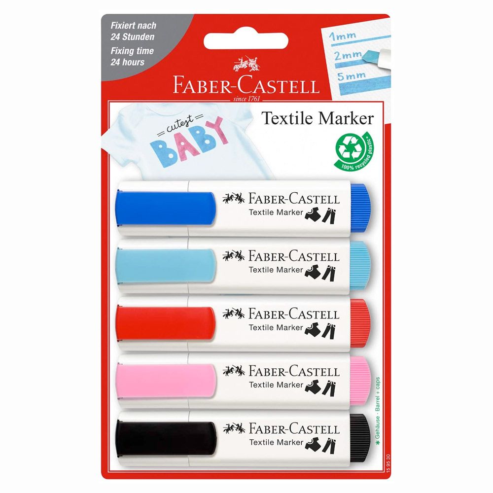Faber-Castell Tekstil Markers 5 stk. 