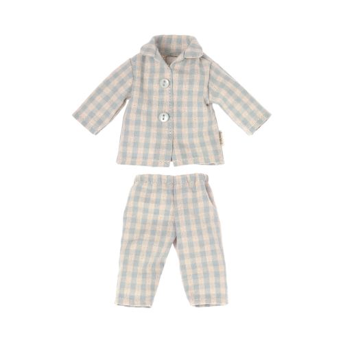 Maileg todel pyjamas størrelse 2 til bunny og rabbit i ternet bomuld. Varenummer 16-1221-01