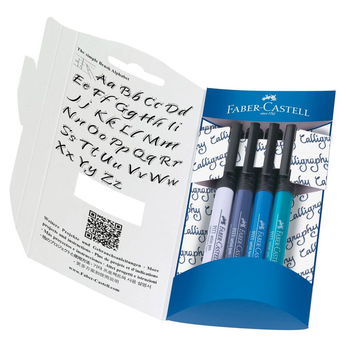  Faber-Castell Kalligrafi Pitt Artist 4 stk blå 