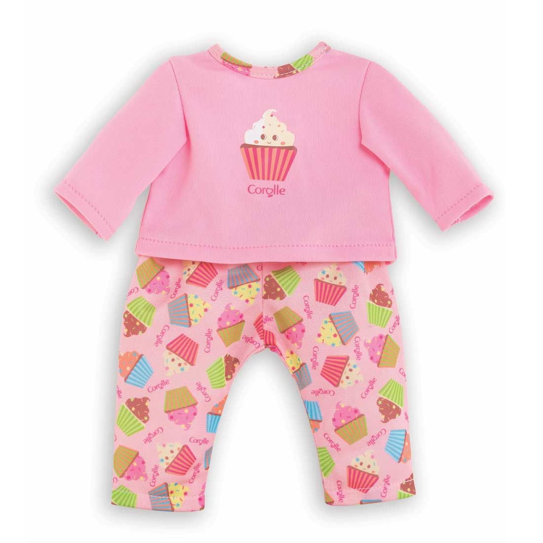 Lyserød pyjamas med muffin til dukke Ma på 36 cm fra Corolle.