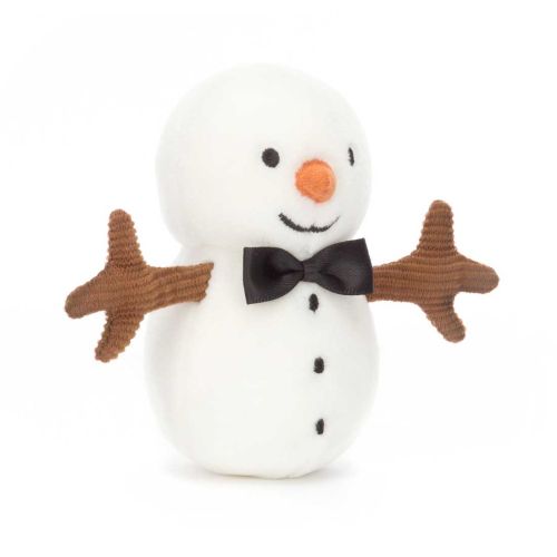 Mini snemand bamse fra Jellycat med arme, næse og butterfly.