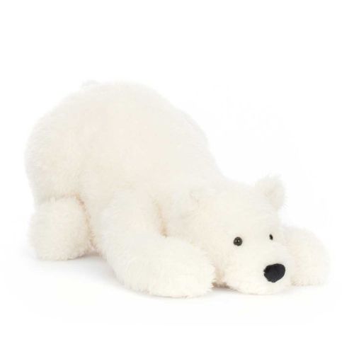 Nozzy Isbjørn fra Jellycat. Lavet i hvid plys med sort snude og øjne.