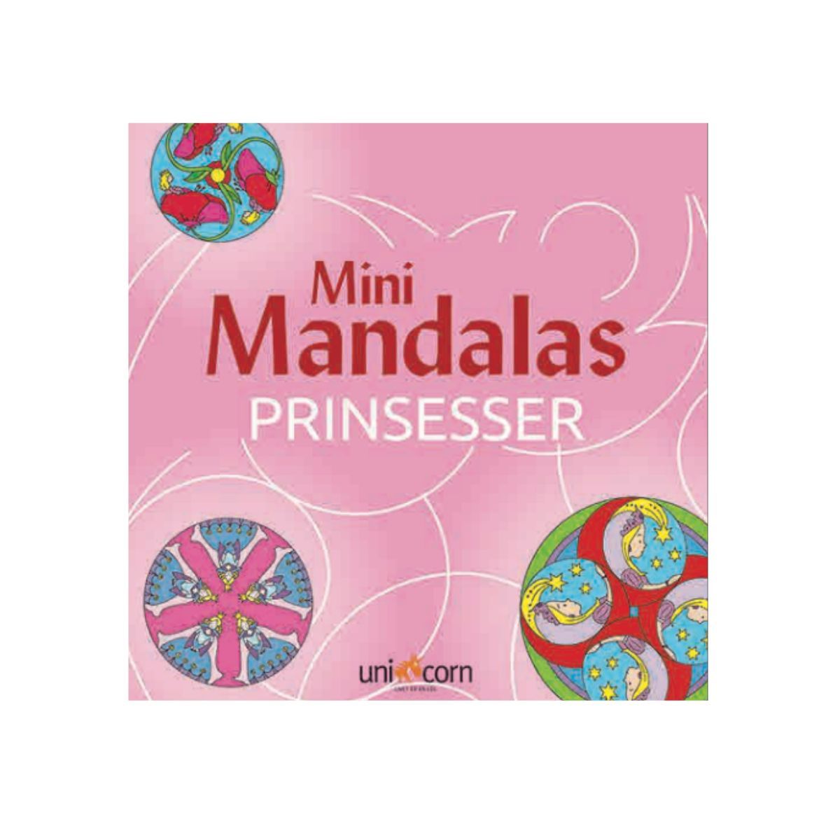 Mini Mandalas med prinsesser. Malebogen indeholder 32 sider