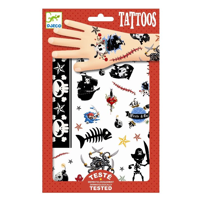 Pirat tattoos til børn fra Djeco