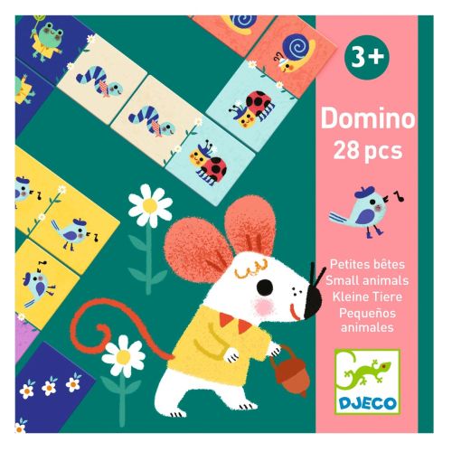 Djeco domino brikker med små dyr eller blomster - til alle aldre