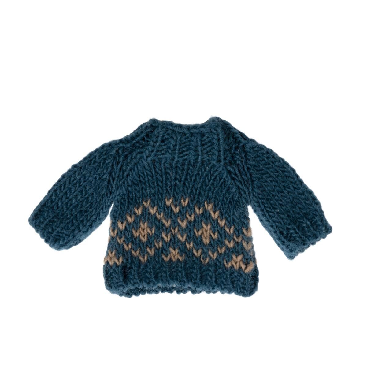 Maileg tøj mus - Strikket sweater, blå - 89,95 - Køb på Olisan.dk