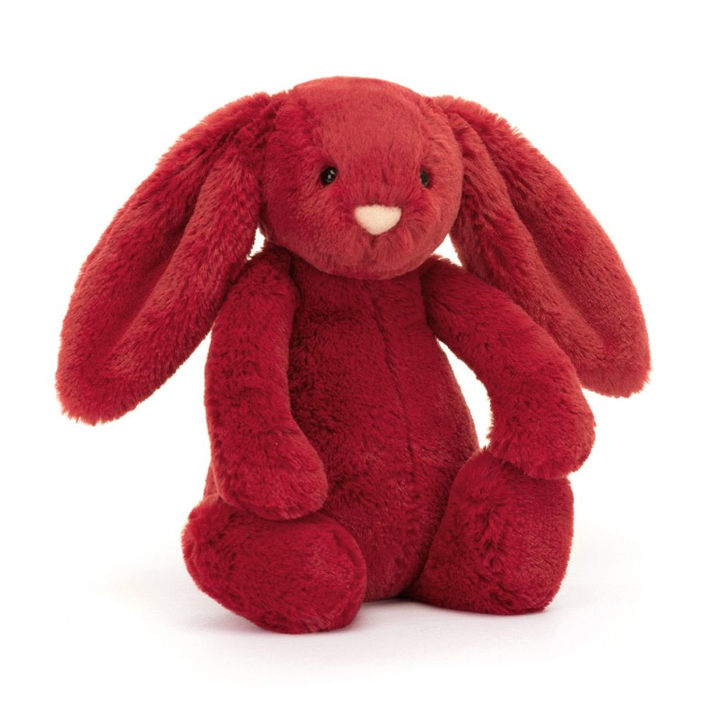 Jellycat Kanin Bashful mørkerød tranebær 18cm