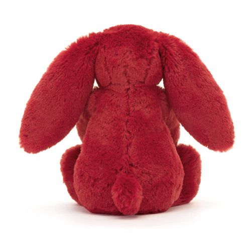 Jellycat Kanin Bashful mørkerød tranebær 18cm