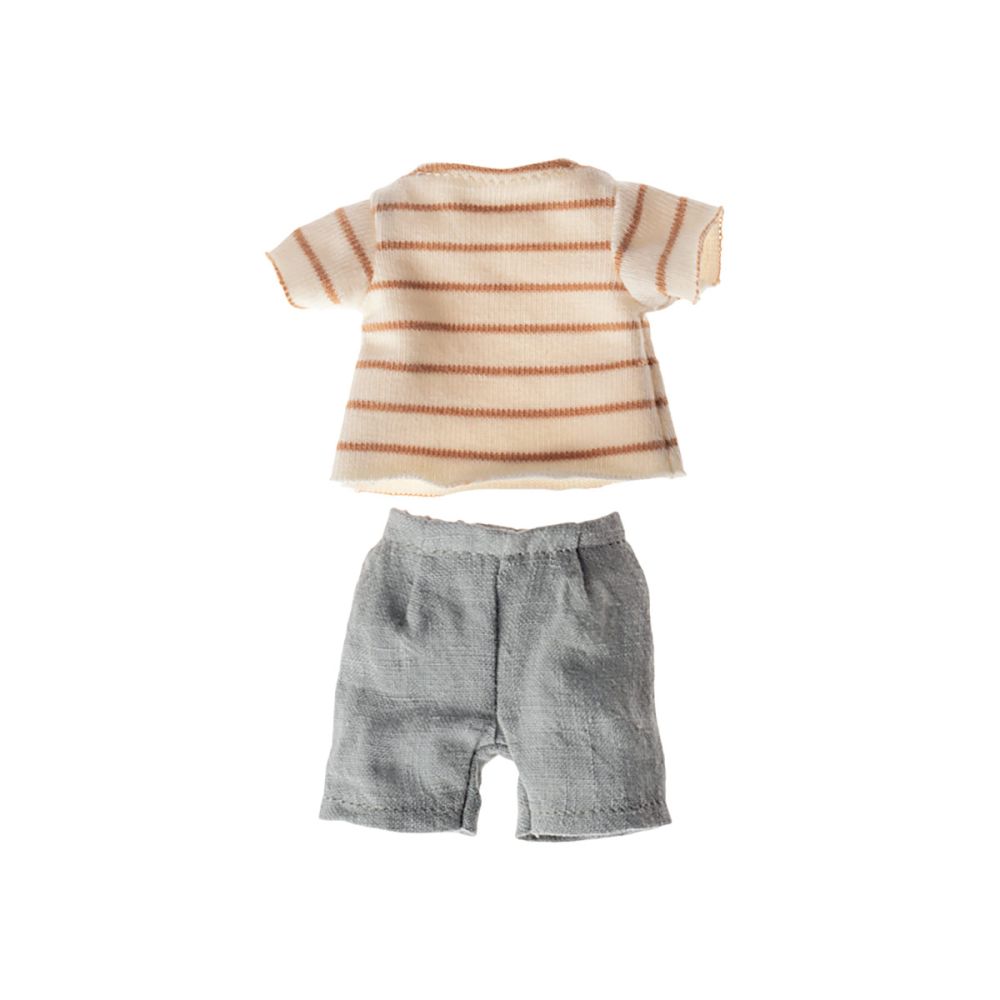 Maileg stribet t-shirt og shorts til Kanin Size 1