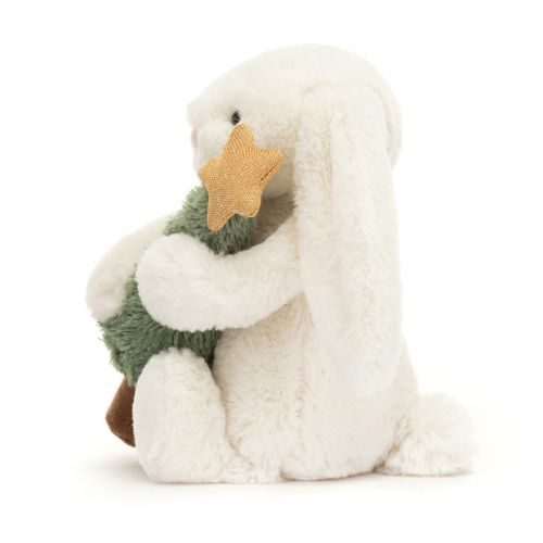 Jellycat Kanin Bashful med juletræ 18 cm