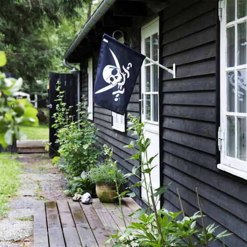 Pirat facadeflag med Sørøverflag