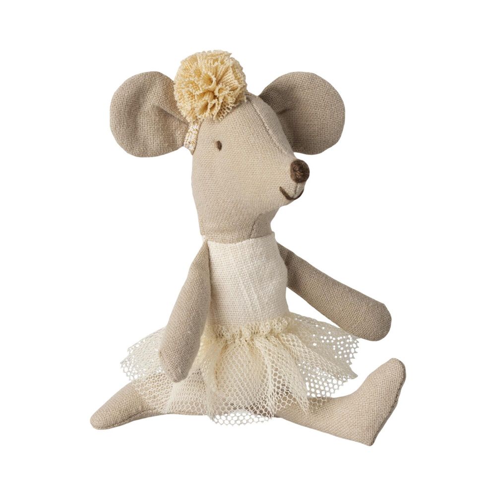 Maileg Mus lillesøster ballerina Off white