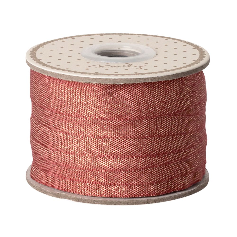 Maileg Gavebånd Rød/guld 13mm x 10 m