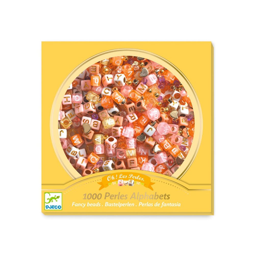 Djeco 1000 Perler Alfabet Guld