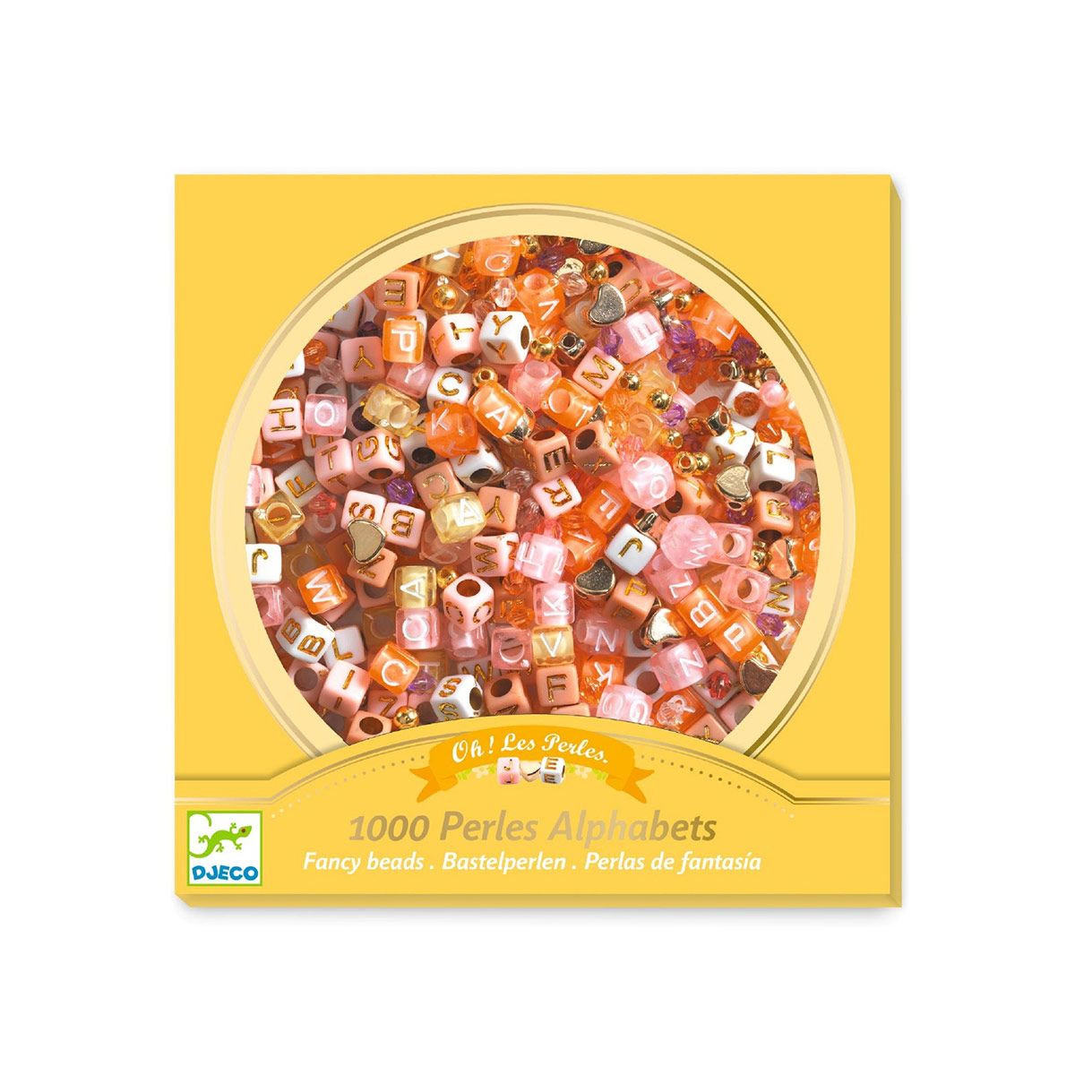 Djeco 1000 Perler Alfabet Guld