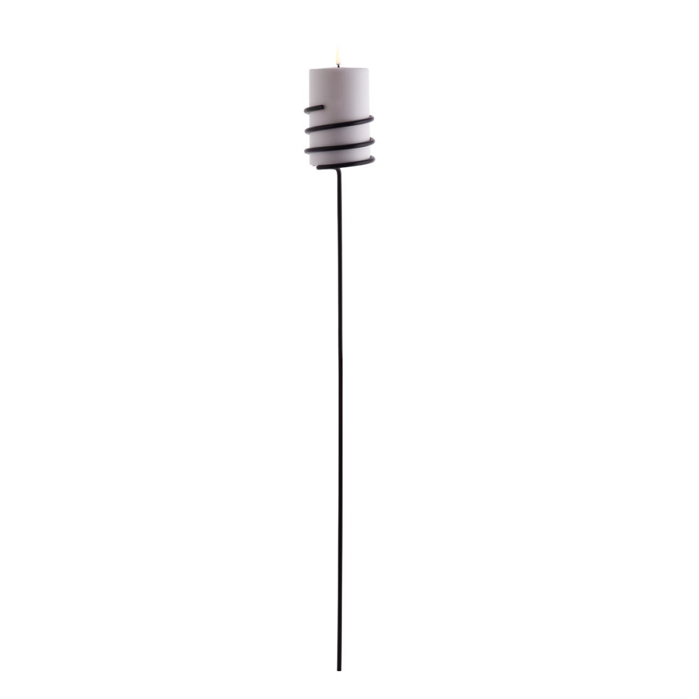Outdoor Lyseholder sort metal spyd Black L75 cm