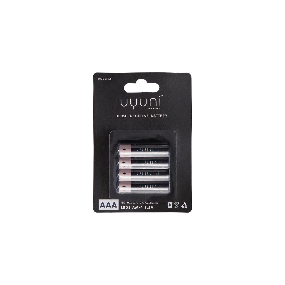 4 stk. AAA Battery, 1,5V, 1000mAh