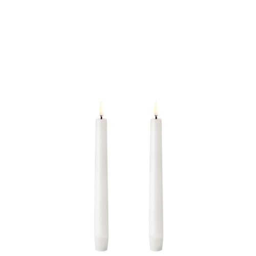 LED 2 stk. Stearinlys Hvide D2,3 x H20 cm