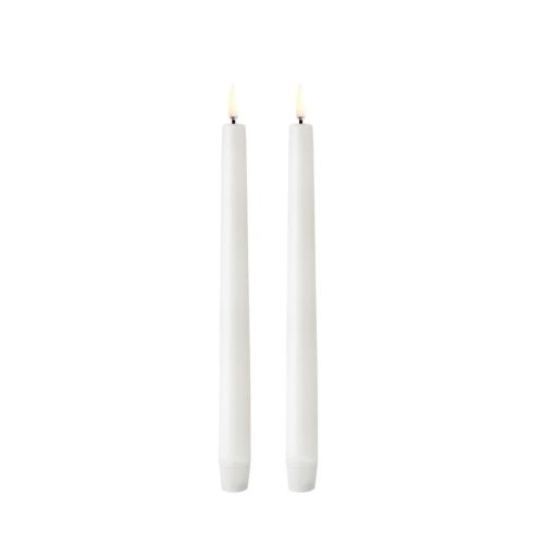 LED 2 stk. Stearinlys Hvide D2,3 x H25 cm