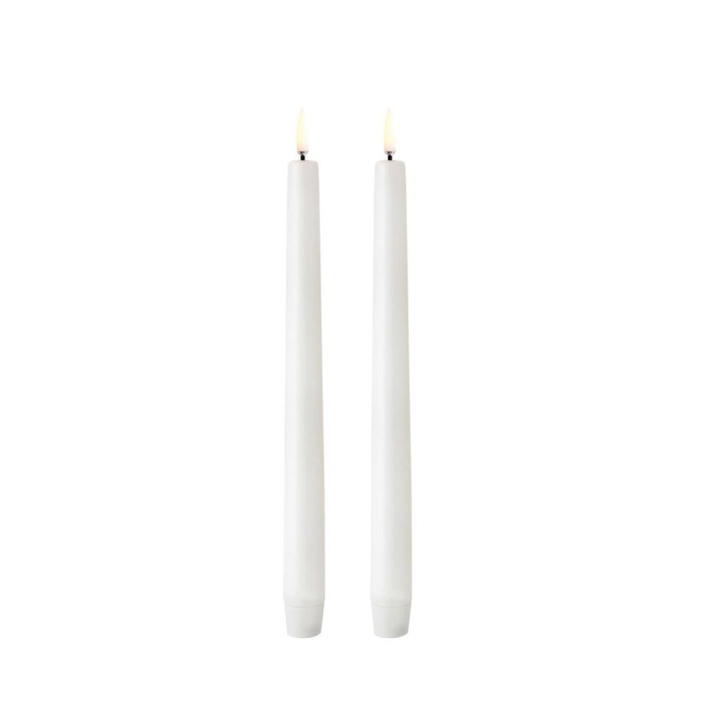 LED 2 stk. Stearinlys Hvide D2,3 x H25 cm