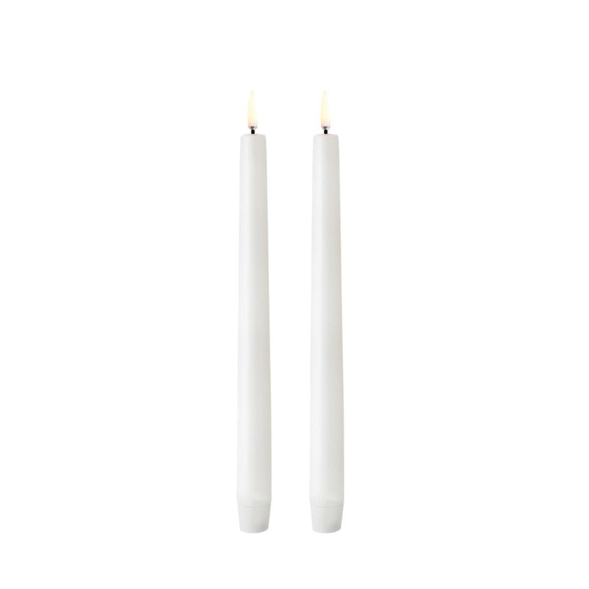 LED 2 stk. Stearinlys Hvide D2,3 x H25 cm