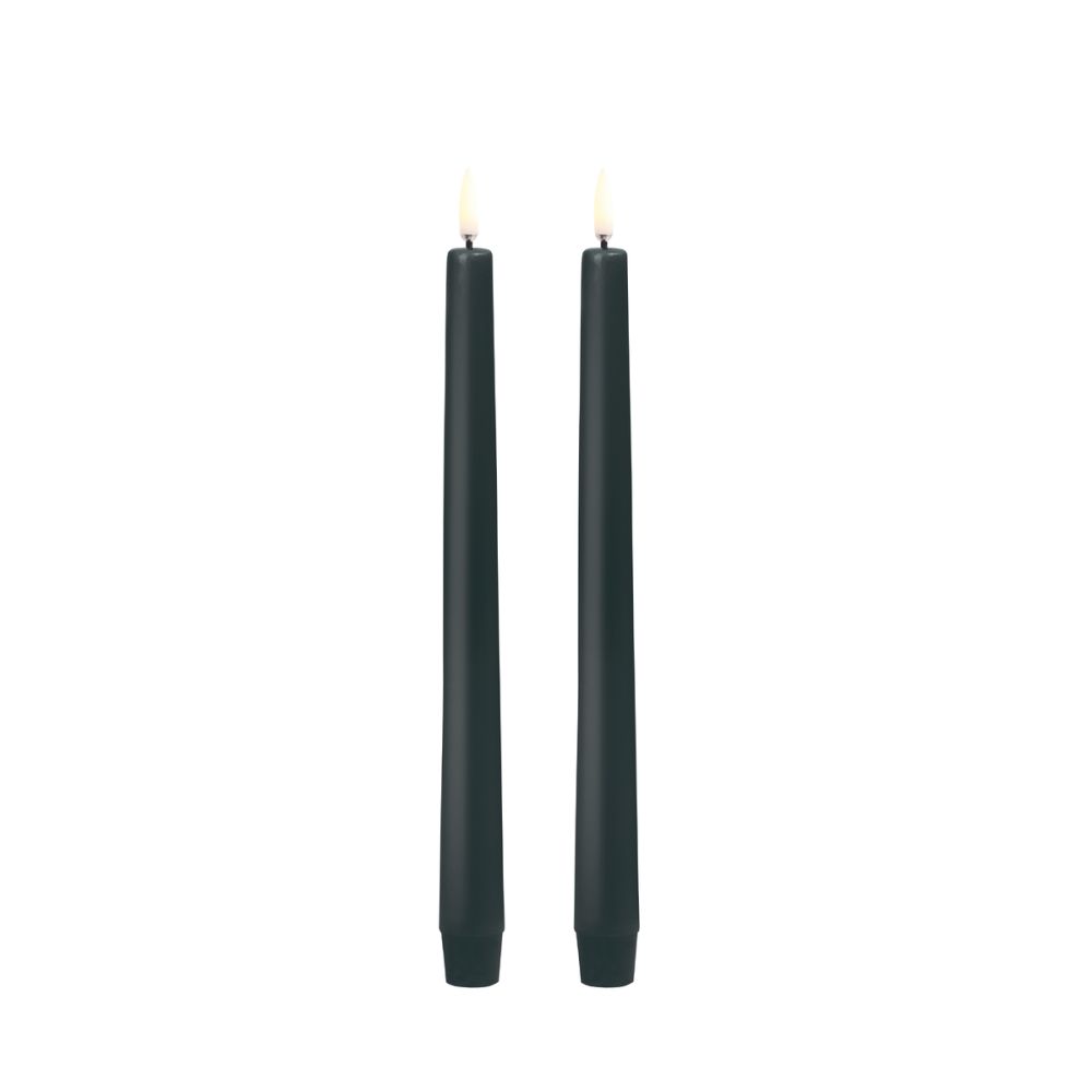 LED 2 stk. Stearinlys Pine green D2,3 x H25 cm