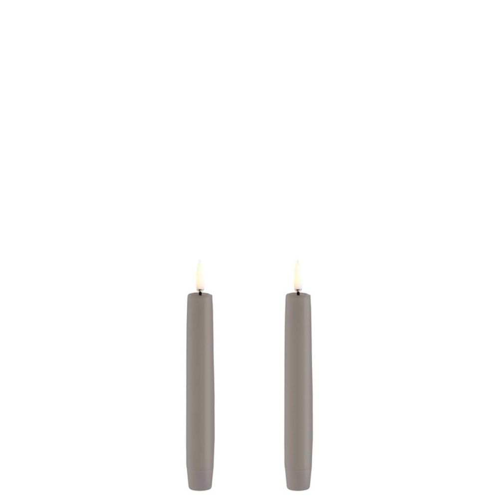LED 2 stk. Stearinlys Sandstone D2,3 x H15,5 cm