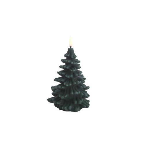 LED Stearinlys juletræ Pine green H15 cm