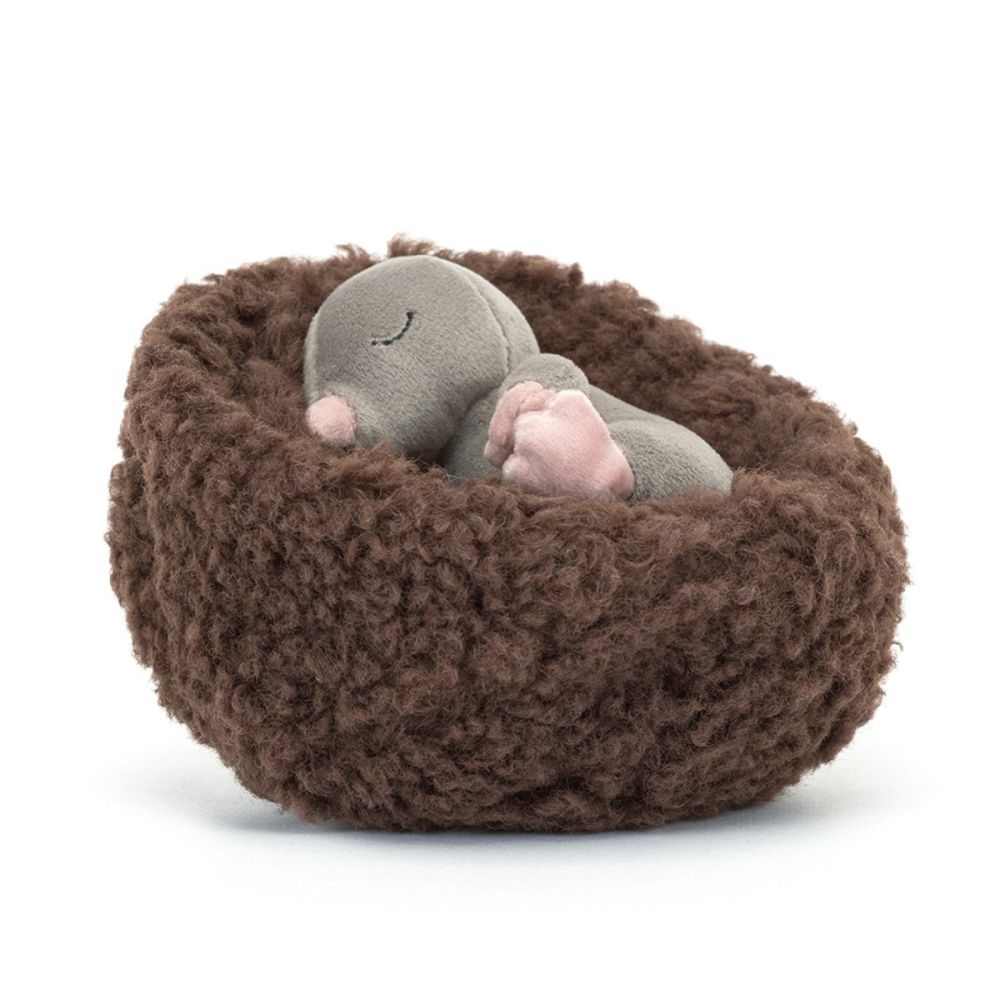 Jellycat Sovende Muldvarp i Rede