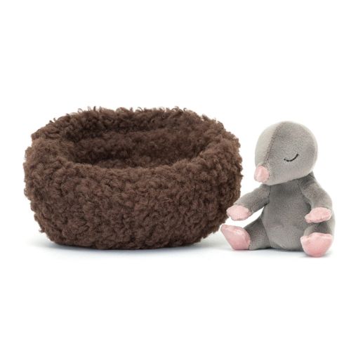 Jellycat Sovende Muldvarp i Rede