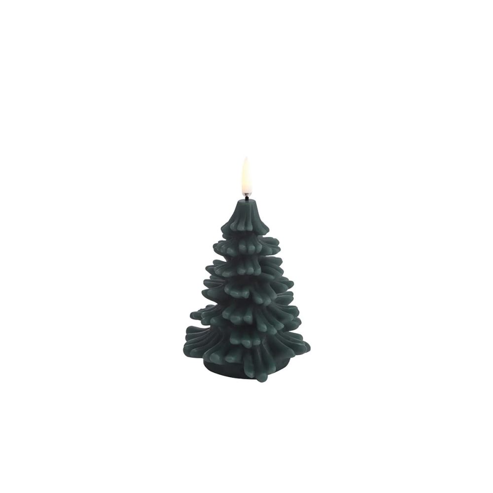 LED Stearinlys juletræ Pine green H12 cm