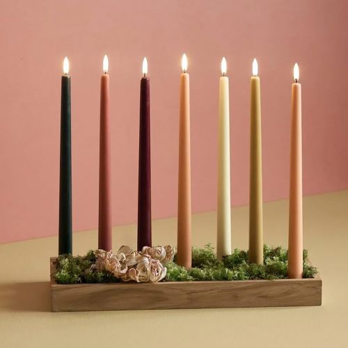 LED 2 stk. Stearinlys Pine green D2,3 x H25 cm